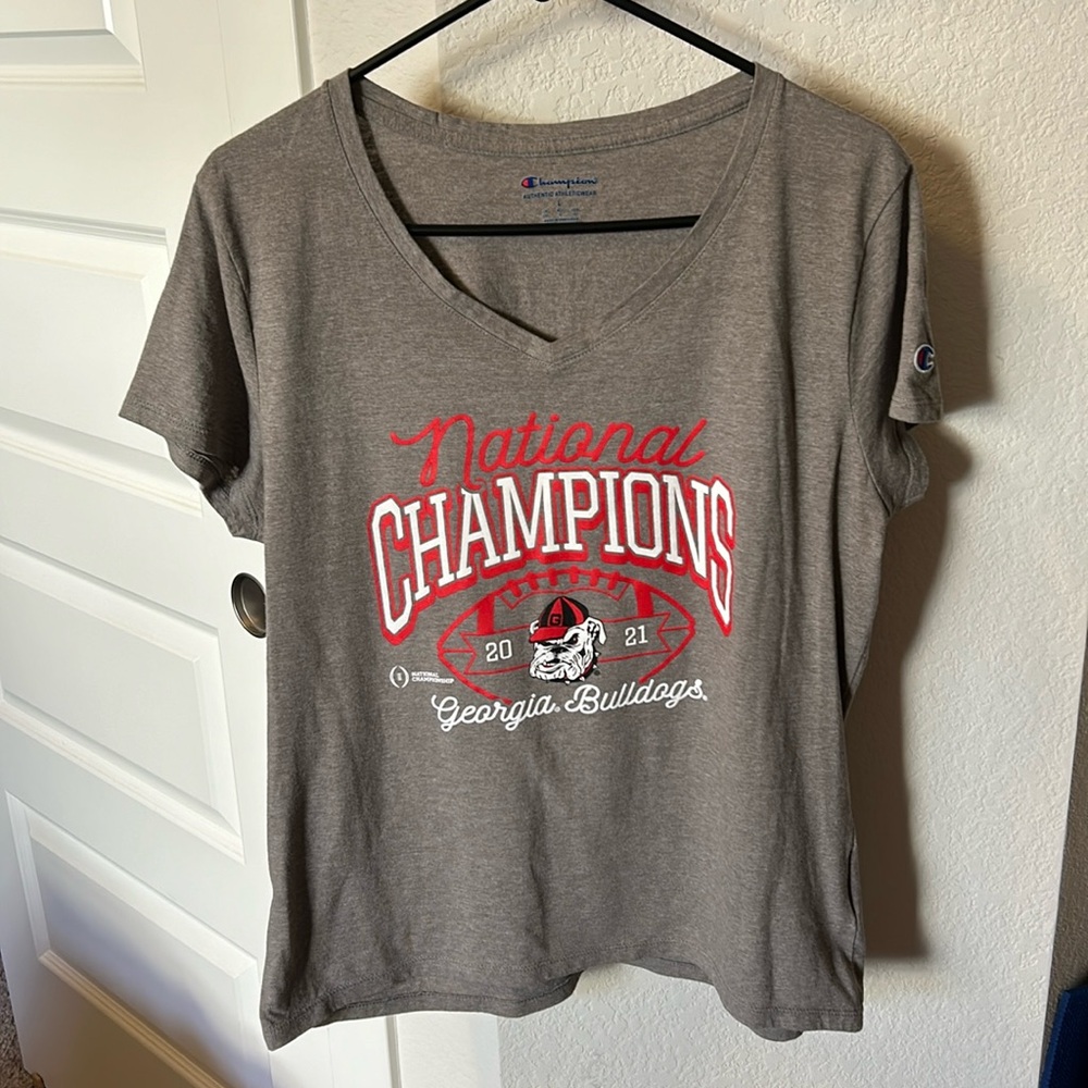 University of Georgia 2021 National Championship Tee Ladies Large by Champion